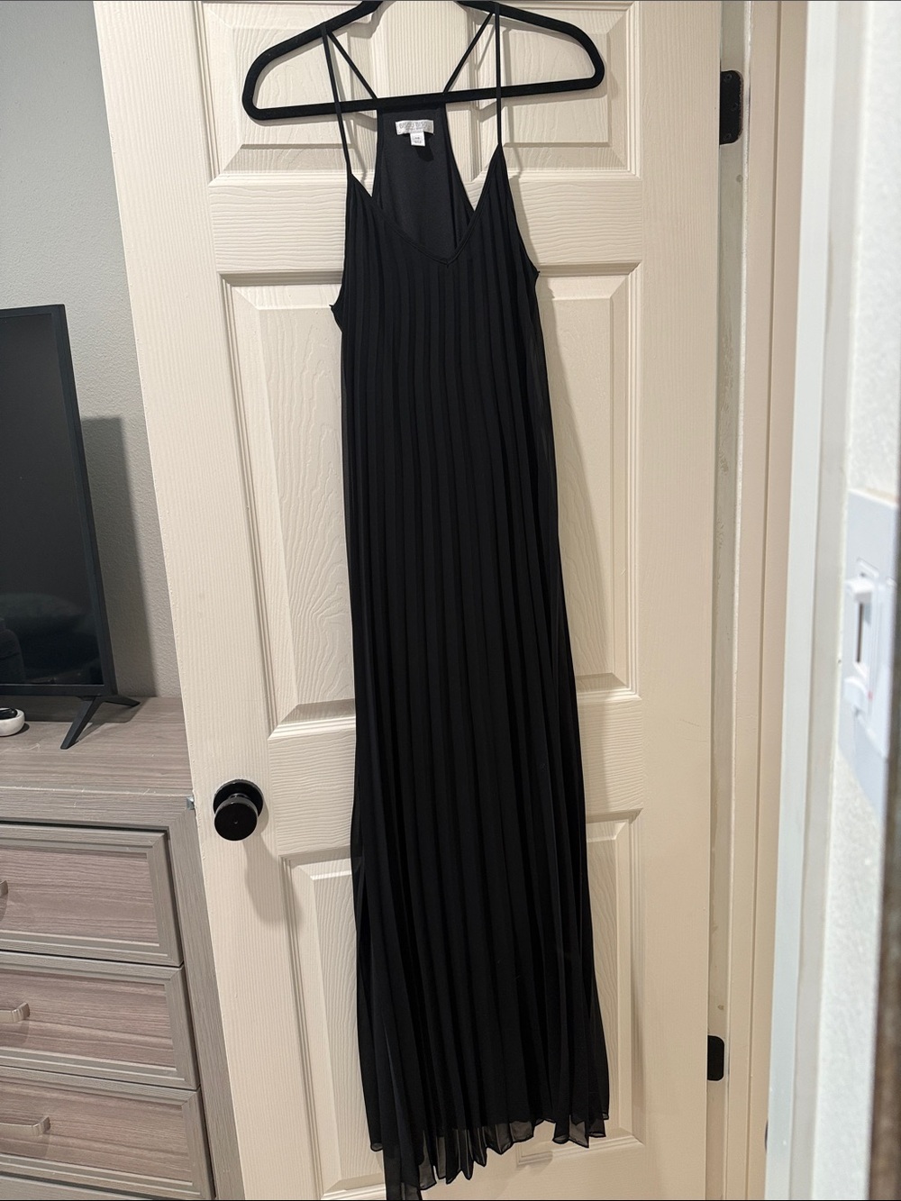 Bisou Bisou Black Pleated Maxi Dress
